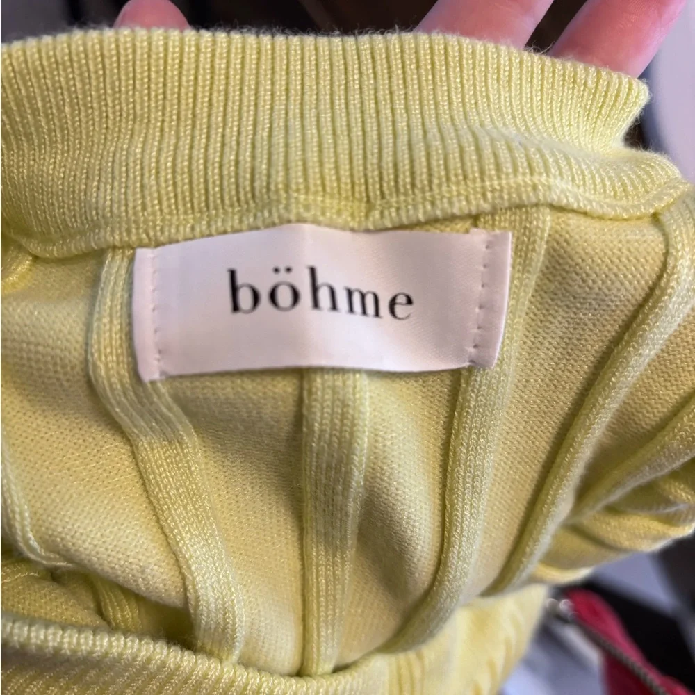 Bhome Elegant Yellow Ribbed Dress - Picture 5 of 6